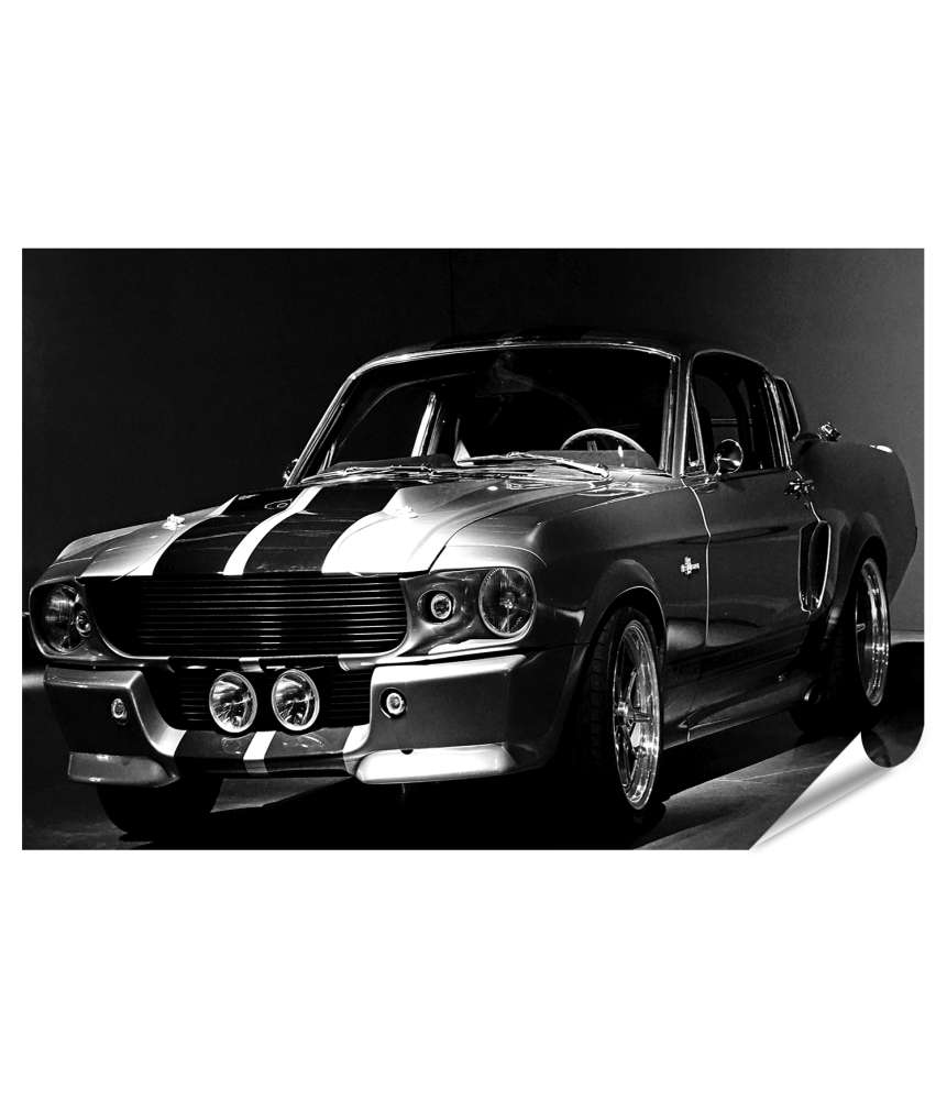 Islandburner Premium Poster 1967 Ford Mustang Shelby GT 500 atemberaubendes Wandbild