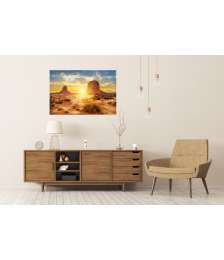 Premium Poster Schwestern beobachten Sonnenuntergang im Monument Valley, USA