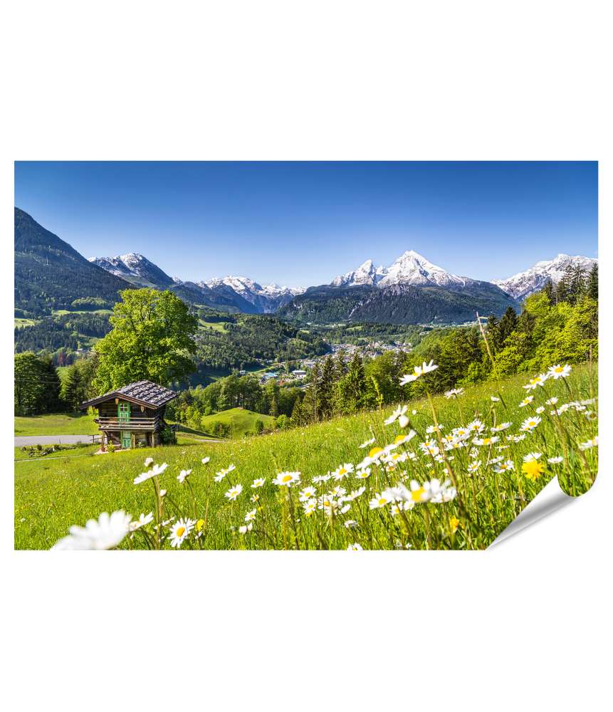 Islandburner Premium Poster Idyllisches Wandbild der Bayerischen Alpen in Berchtesgaden, Deutschland