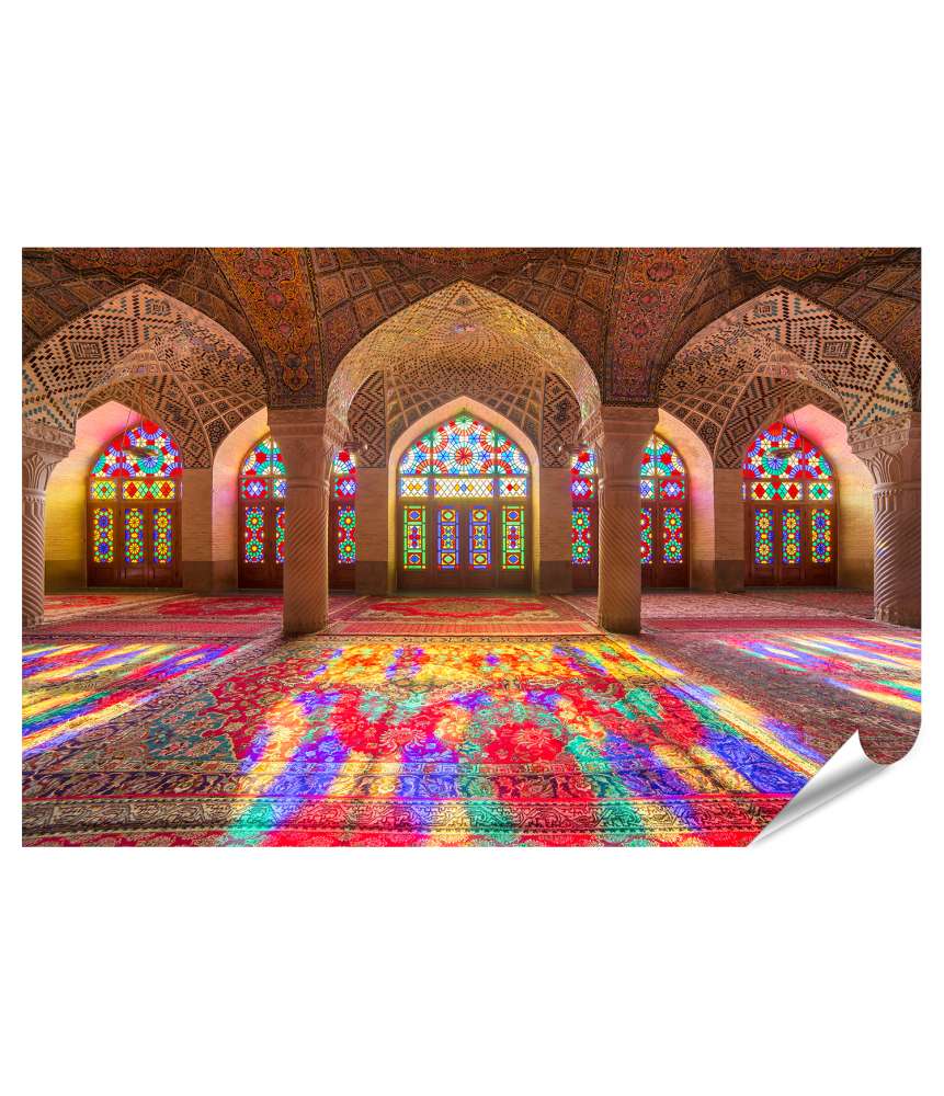 Islandburner Premium Poster Beeindruckendes Wandbild in der Nasir Al Mulk Moschee, Shiraz, Iran