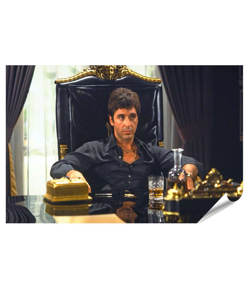 Islandburner Premium Poster Al Pacino als Tony Montana: Kultiges Gangster-Filmikone aus Hollywood's Scarface