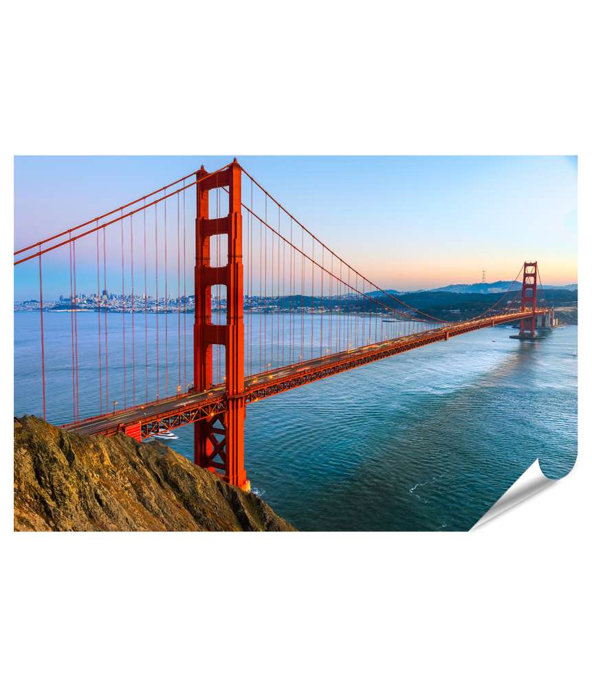 Islandburner Premium Poster Blick auf die Golden Gate Bridge in San Francisco, Kalifornien, USA