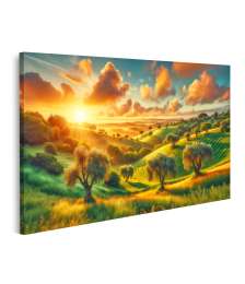 islandburner Bild auf Leinwand Malerische Ländliche Landschaft Bei Sonnenaufgang